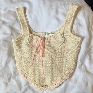 For Love and Lemons Olina Crochet Top || Size M